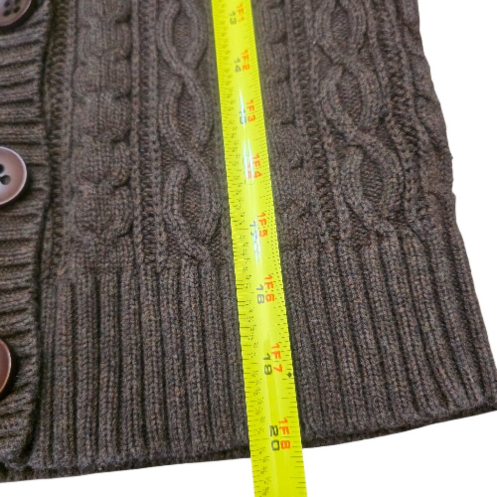 Y2K Chocolate Brown Cable Knit Sweater sz S - Picture 10 of 12